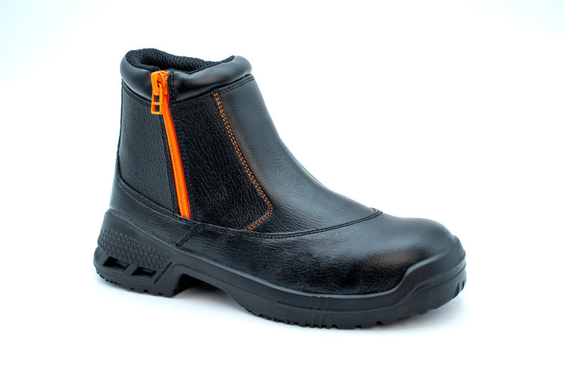 KING'S Black Zipper Mid Cut Safety Shoes Boots | Model : KWD206 Safety Shoes KING'S 