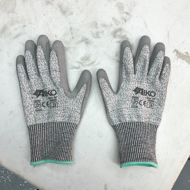 AIKO PU Grey Glove Level 5 Cut (4X43D) | Model : GLOVE-OR-PU-G Glove Aiko 