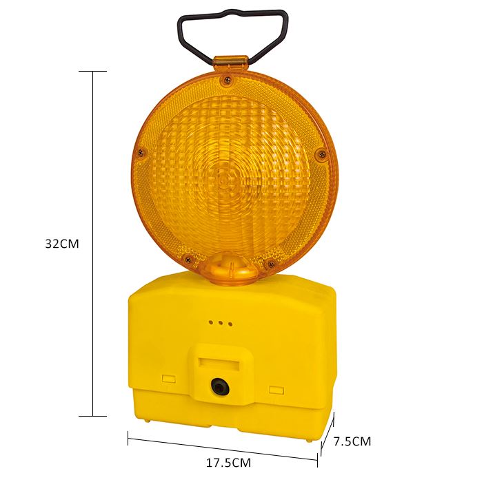 Aiko Yellow Circular Road (Warning / Flashing) Light for Barricades | Battery Powered, No Solar | Model : RL-7330 Safety Light Aiko 