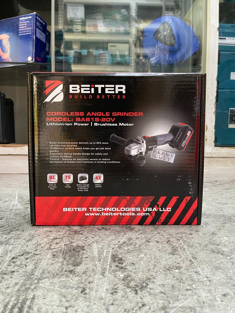 Beiter BA618-20V Cordless Angle Grinder 20V Brushless with 5.0Ah Batt Li-Ion 4" & Charger | Model : BA618-20V Cordless Angle Grinder Beiter 