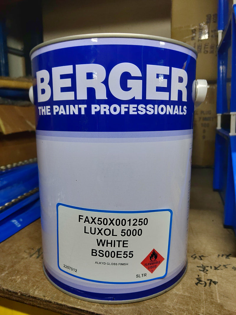 Berger Luxol 5000 5L paint | Colours : White, Signal Red | Model : P-B5000 Paint Berger White 