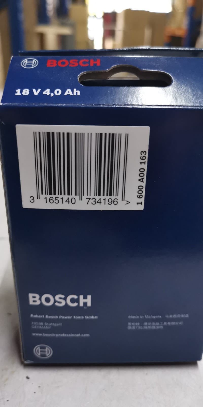 BOSCH Battery Li-Ion GBA18V/4.0Ah | Model : B*1600A00163 Battery BOSCH 