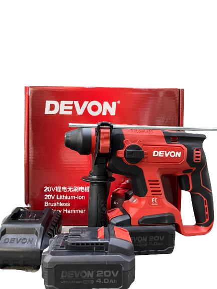 Devon 20v Rotary Hammer Drill 22mm Come with 2pcs 4.0ah Battery And 1