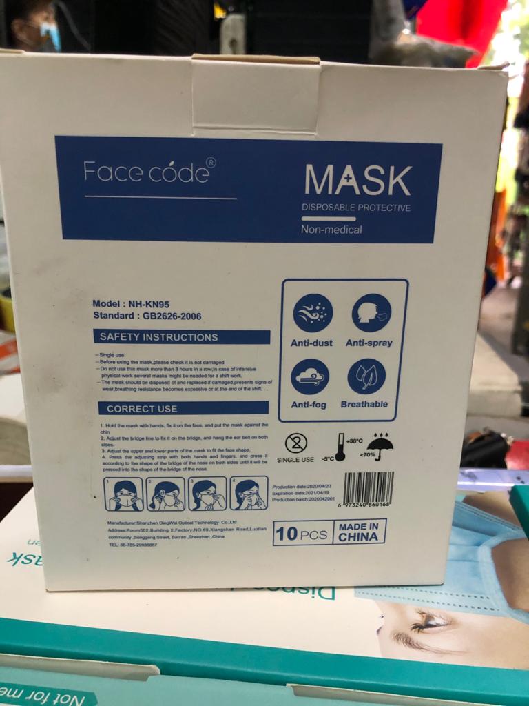 Face Code Mask KN95 | Model : MASK-KN95 Face Mask Aikchinhin 