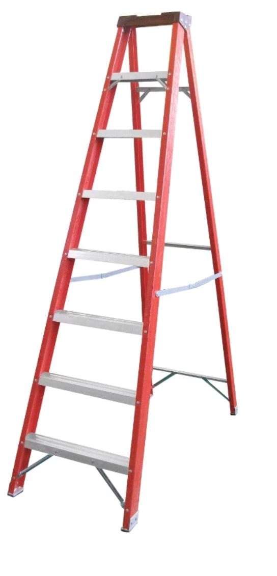 FG Fibre A Ladder (Single Side) - Red | Model : L-FG-XG | Steps : 4 - 14 steps Fibreglass A Ladder XG 