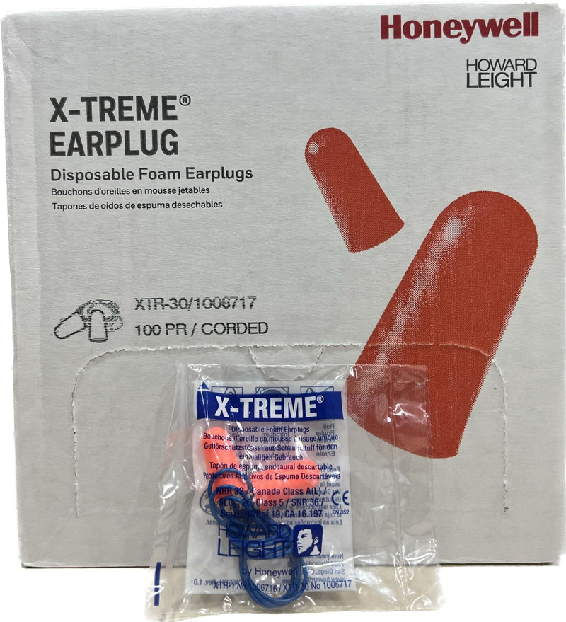 Honeywell Howard Leight X-TREME XTR-30 Corded Foam Earplug Single Use | Model : EP1-XTR-30 Ear Plug Honeywell 