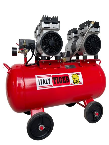 Tiger 3HP 50L 750WX2 220V Oil-free & Silent Air Compressor | Model : GDG50-RED (For Export Only) Air Compressor TIGER 