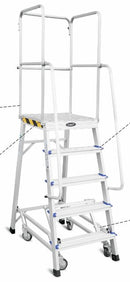 XG Aluminium Platfrom Ladder with Retractable Caster Wheels | Model : L-XG358A Aluminium Platfrom Ladder XG