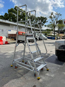 XG Aluminium Platfrom Ladder with Retractable Caster Wheels | Model : L-XG358A Aluminium Platfrom Ladder XG