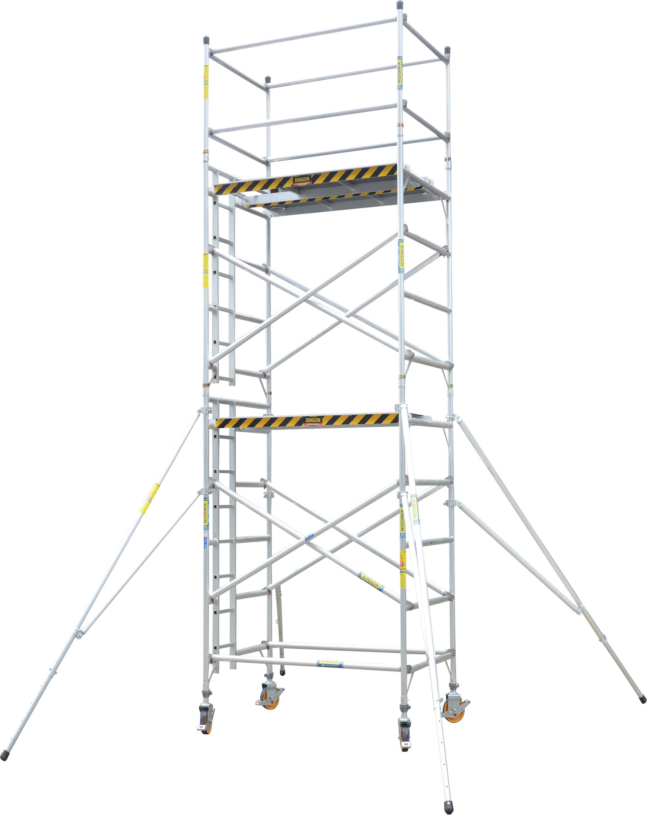 XG Aluminum 4.5m Stand Platform Height Scaffolding Double Width Ladder