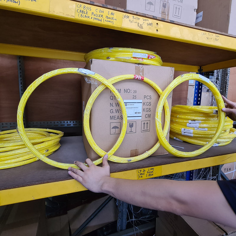 Yellow Cable Puller | Length : 15m (CP-15), 20m (CP-20), 30m (CP-30), 50m (CP-50) Cable Puller Aiko 