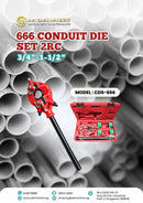 666 Conduit Die Set 2Rc (3/4"-1-1/2") | Model : CDS-666 Conduit Die Set 666 