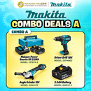 Makita Combo Deals A - 18V Angle Grinder + Driver Drill with Makpac Power Source Kit 3.0AH and 3.0AH Battery | Model: M-COMBO-A