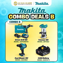 Makita Combo Deals B - 18V Trimmer + Driver Drill Set + Dust Blower with 3.0AH Battery | Model: M-COMBO-B