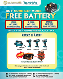 MAKITA ROADSHOW COMBO B - BARE UINIT POWER TOOLS WITH FREE 3.0AH BATTERY & M SIZE TOOL BOX