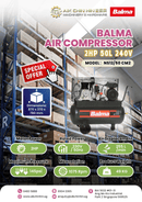 Balma 2Hp 50L 240V Air Compressor | Model : NS12/50 CM2