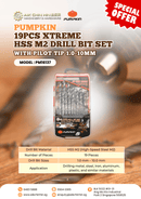 Pumpkin 19pcs Xtreme HSS M2 Drill Bit Set With Pilot Tip 1.0-10mm | Model: PM16137