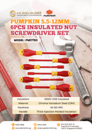 Pumpkin 6pcs Insulated Nut Screwdriver Set 5.5-12mm | Model: PM17783