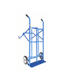 Double Gas Trolley (Blue) 4-Wheel with Back Support | Model: TRL-AK-GT4-S