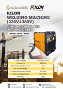 Rilon ARC320 Welding Machine (220v & 380v) c/w 3m Ground and 200A Welding Cabel ARC | Model: W-ZX7 320DS