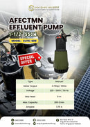 Afectmn 1-1/2" 550W Effluent Pump | Model : ELITE-600 Submersible Pump Afectmn 