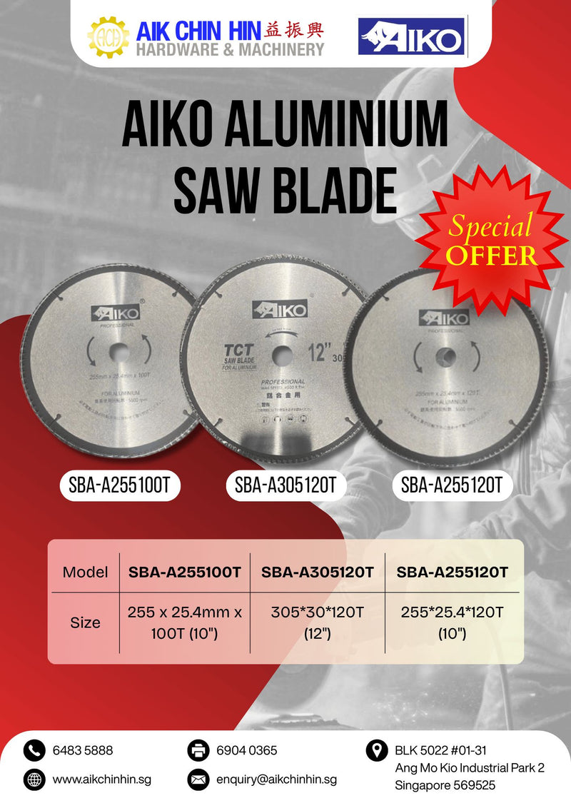 Aiko 10" Aluminium Saw Blade 255*25.4*120T | Model : SBA-A255120T Saw Blade Aiko 