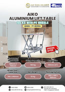 Aiko 100kg Aluminium Lift Table with PU Wheels | Model : PT-BS100A Lift Table Aiko 