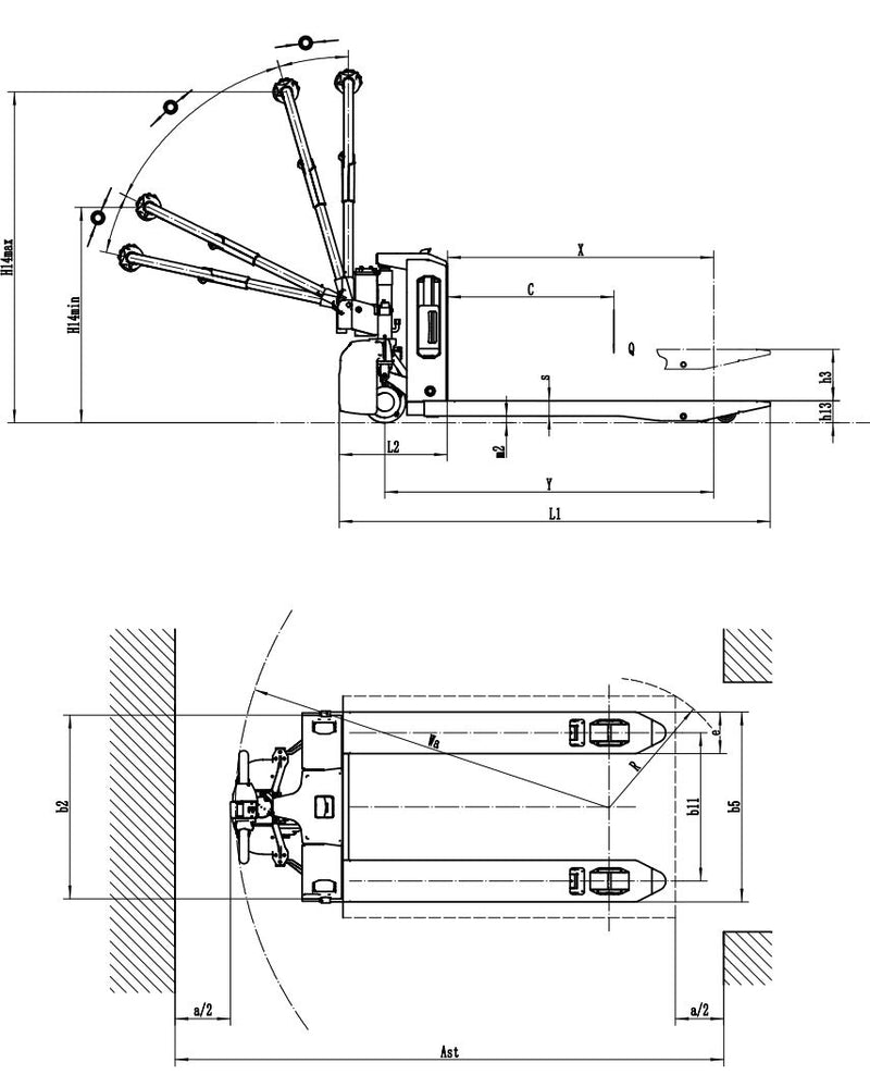 Aiko 1.5 Ton Fully Automatic Pedestrian Electric Pallet Truck with 1 Battery (560 x 1150mm) | Model : PT-AIKO-F4-150 Pallet Truck Aiko 