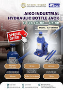 Aiko 15 Ton Industrial Hydraulic Bottle Jack | Model : BJ-SR13215 Bottle Jack AIKO 