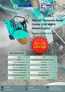 Aiko 16" Concrete Road Cutter C/W 186FA Diesel Engine | Model : CCM-HCC-18A Road Cutter Aiko 