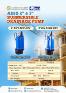 Aiko 2" 2HP 1.5KW 415V Submersible Drainage Pump | Model : KBZ21.5 Submersible Pump Aiko 