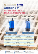 Aiko 2" 3HP 2.2KW 415V Submersible Drainage Pump | Model : KBZ22.2 Submersible Pump Aiko 