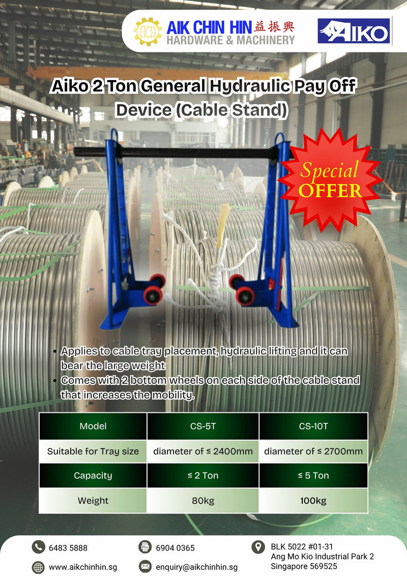 Aiko 2 Ton General Hydraulic Pay Off Device (Cable Stand) | Model : CS-5T Cable Stand Aiko 