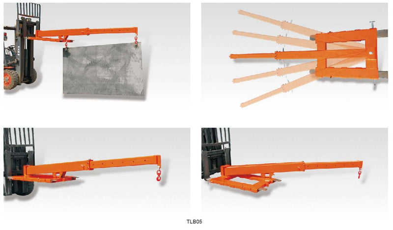 Aiko 2000kg Dip-Angle Telescopic Rotatable Fork Mounted Jib Crane | Model : PT-TLB05 Forklift Aiko 