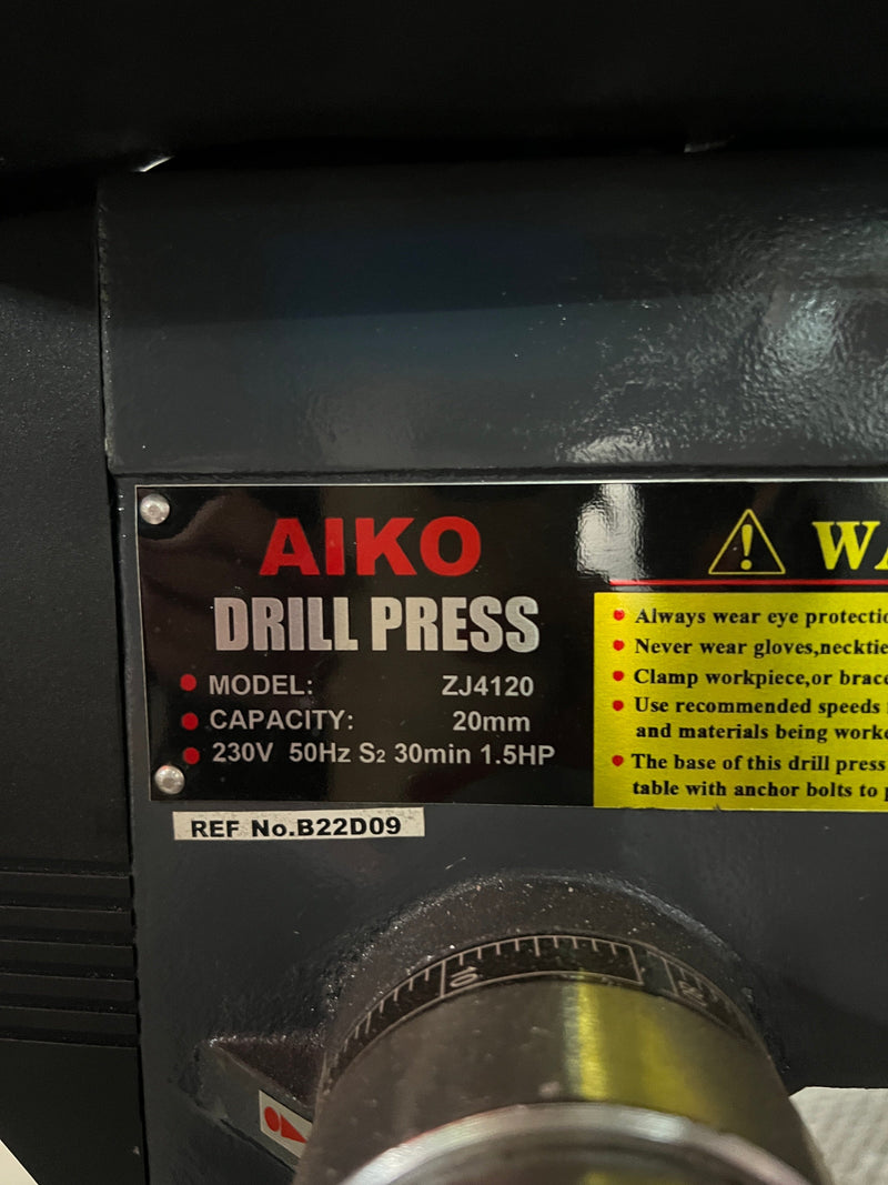 Aiko 20mm 1.5Hp Bench Drill Press | Model : 4120 Bench Drill Press Aiko 