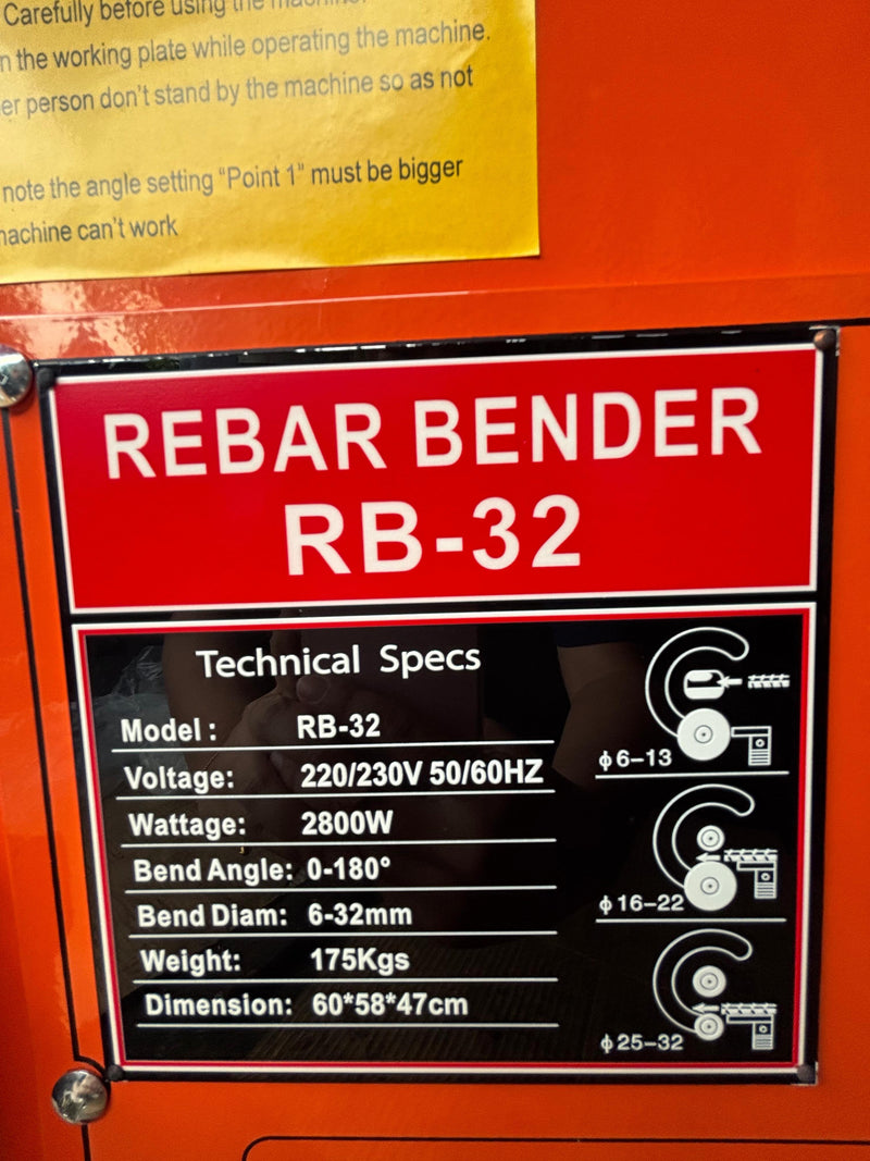 Aiko 220V , 32mm Rebar Bender (Mini Table Type) | Model : RBB-RB32 Rebar Bender Aiko 
