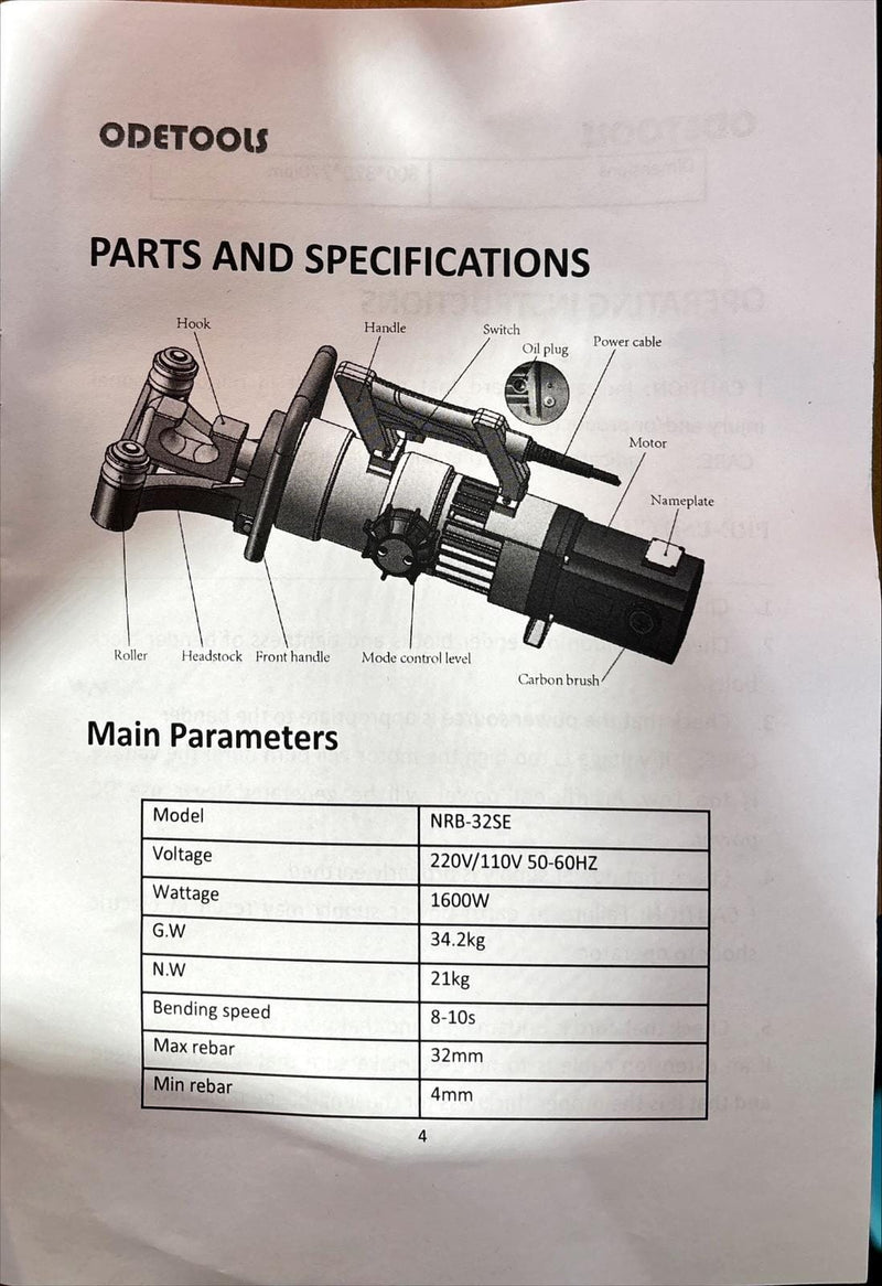 Aiko 220V Portable Rebar Bender | Model : RBB-NRB32SE Rebar Bender Aiko 