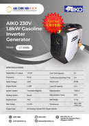 AIKO 230V 1.8kW Gasoline Inverter Generator | Model: LT-2000I Aiko 