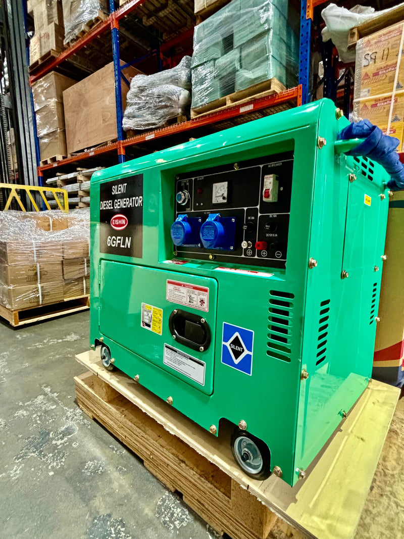 Aiko 240V Diesel Silent Generator 4.5KW 50HZ C/W 186FAE Engine | Model : 6GFLN-186FAE Diesel Generator Aiko 