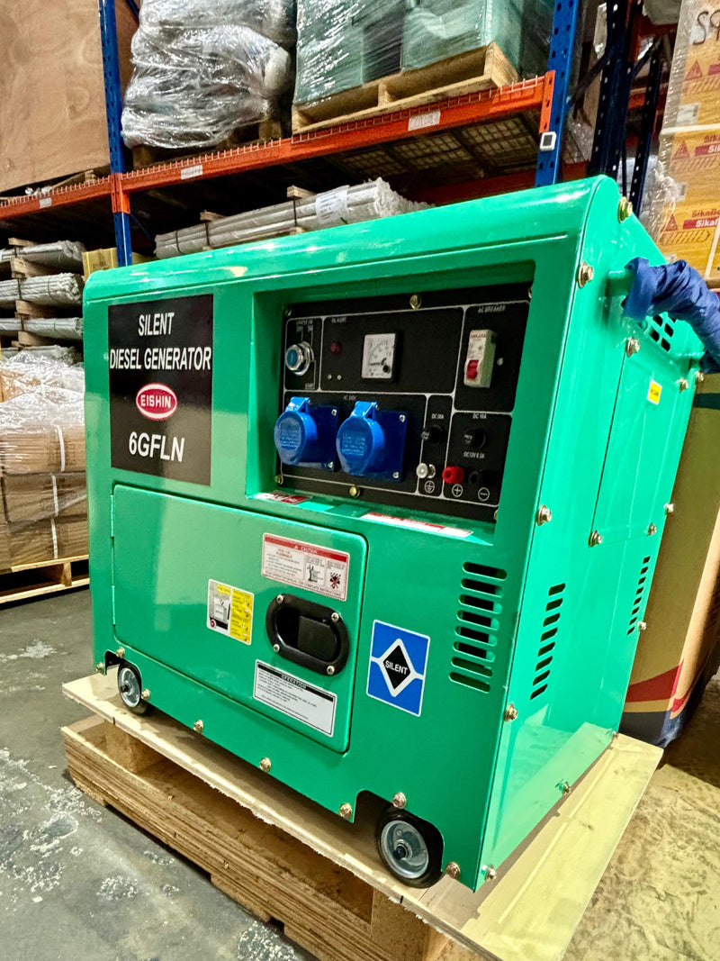 Aiko 240V Diesel Silent Generator 4.5KW 50HZ C/W 186FAE Engine | Model : 6GFLN-186FAE Diesel Generator Aiko 