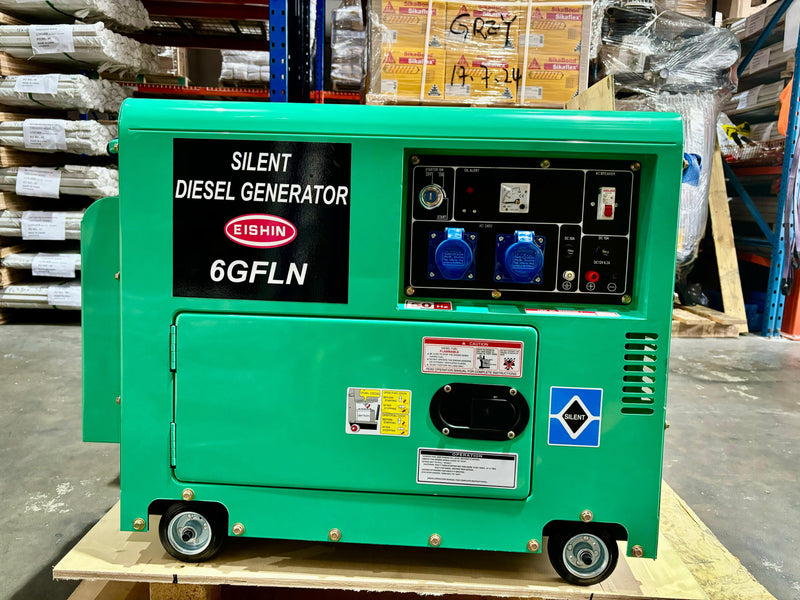 Aiko 240V Diesel Silent Generator 4.5KW 50HZ C/W 186FAE Engine | Model : 6GFLN-186FAE Diesel Generator Aiko 