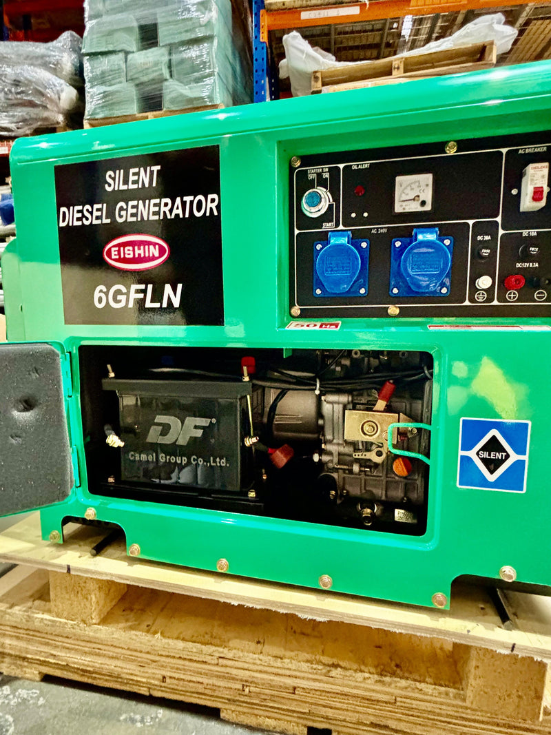 Aiko 240V Diesel Silent Generator 4.5KW 50HZ C/W 186FAE Engine | Model : 6GFLN-186FAE Diesel Generator Aiko 