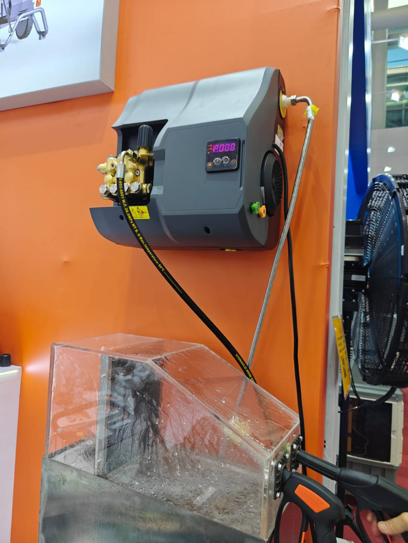 Aiko 240V High Pressure Washer (Wall Mounted) 3.0KW 150BAR C/W 8mm*10m Hose & Short Trigger Gun & Permanent Motor with Smart Control | Model : HPW-E91-3.0S4 High Pressure Washer Aiko 