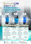 Aiko 3" 5HP 3.7KW 415V Submersible Drainage Pump | Model : KBZ33.7 Submersible Pump Aiko 