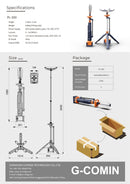 Aiko 3.3M Portable IP66 Li-ion Petal Tower Light (2X Small Battery, 1X Dual Bay Charger) | Model: APL-300-3.3M Tower Light Aiko 