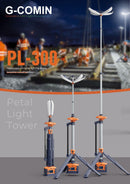 Aiko 3.3M Portable IP66 Li-ion Petal Tower Light (2X Small Battery, 1X Dual Bay Charger) | Model: APL-300-3.3M Tower Light Aiko 