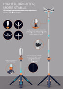 Aiko 3.3M Portable IP66 Li-ion Petal Tower Light (2X Small Battery, 1X Dual Bay Charger) | Model: APL-300-3.3M Tower Light Aiko 