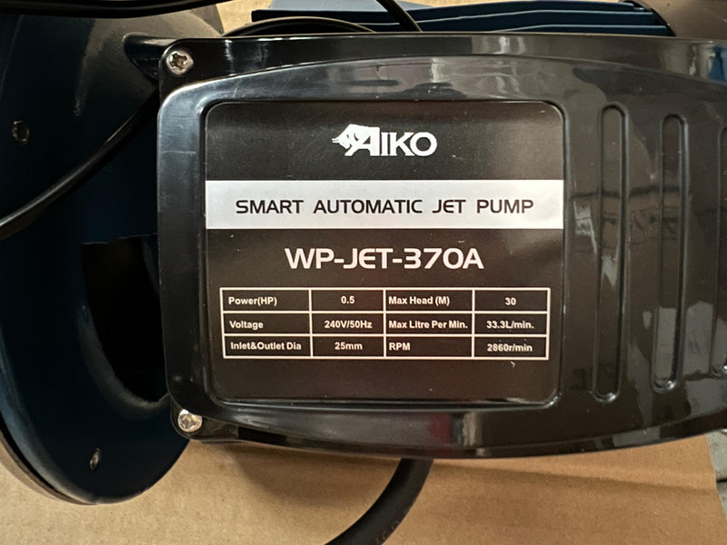 Aiko 370W 1" Automatic Self Priming Water Pump with 2L Tank | Model : WP-JET-370A Water Pump Aiko 