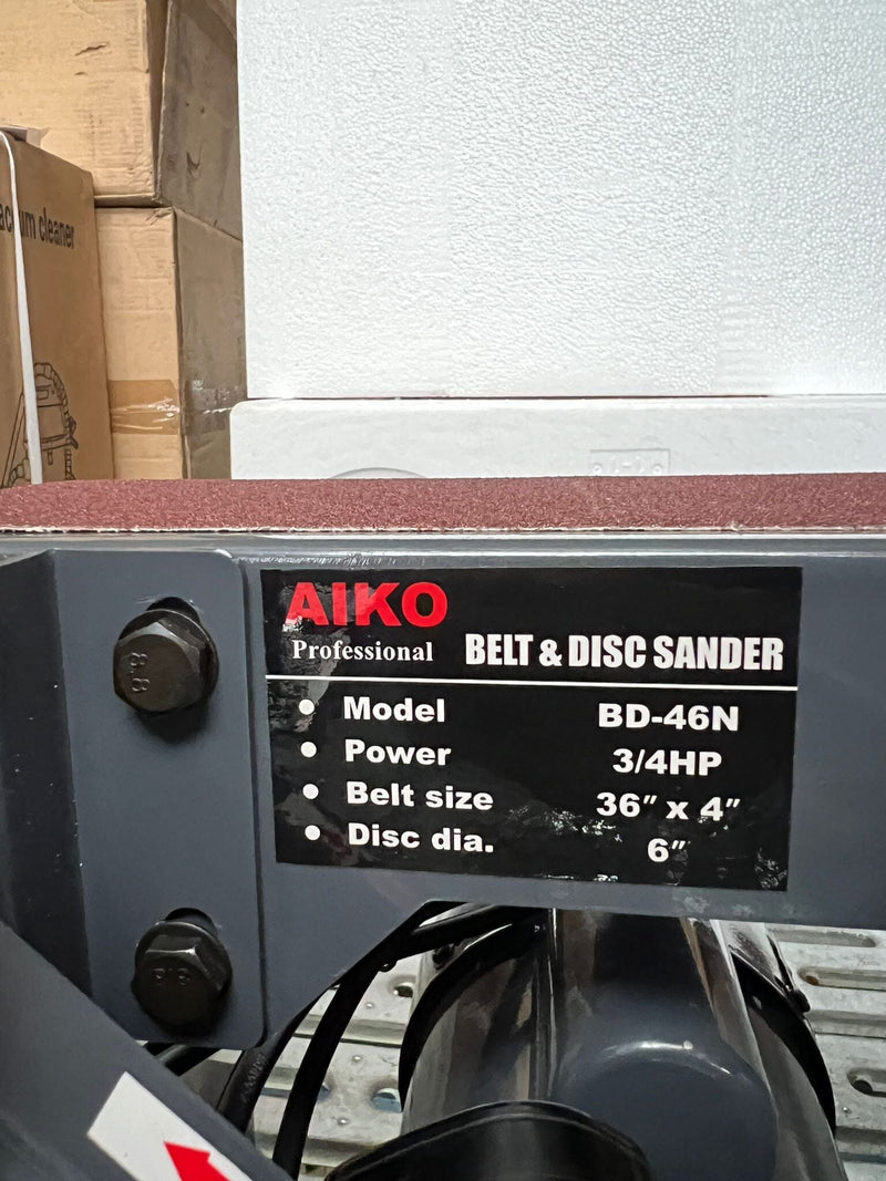 Aiko 375W 4" x 36" Belt & Disc Sander | Model : BD-46N Belt & Disc Sander Aiko 