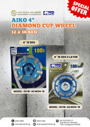 Aiko 4" 12 Seg Diamond Cup Wheel | Model : DCW-ACW04-12 Diamond Cup Wheel Aiko 